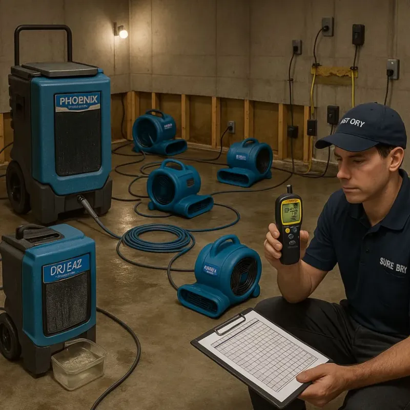 Structural Drying and Dehumidification process in Centreville, MI